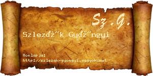 Szlezák Gyöngyi névjegykártya